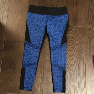 Women's Blue and Black Patterned Leggings